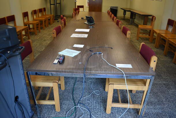 2 Wood Pattern Tables. 48x108x27.5. 2 Times Your Bid! (Midtown 2: Second Floor: Room 212)