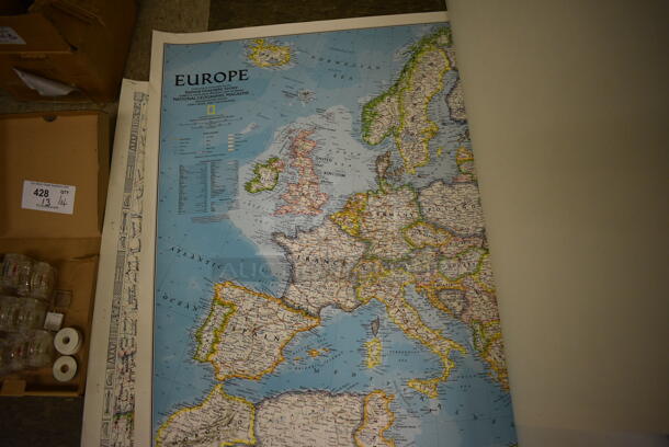 ALL ONE MONEY! Lot of 4 Various Maps; South America, Europe, Europe and Africa. (Midtown 2: Room 105) - Image 4 of 5