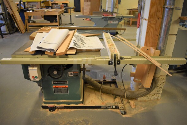 Bridgewood Metal Commercial Floor Style Table Saw. 84x72x38. (Midtown 2: Room 130)