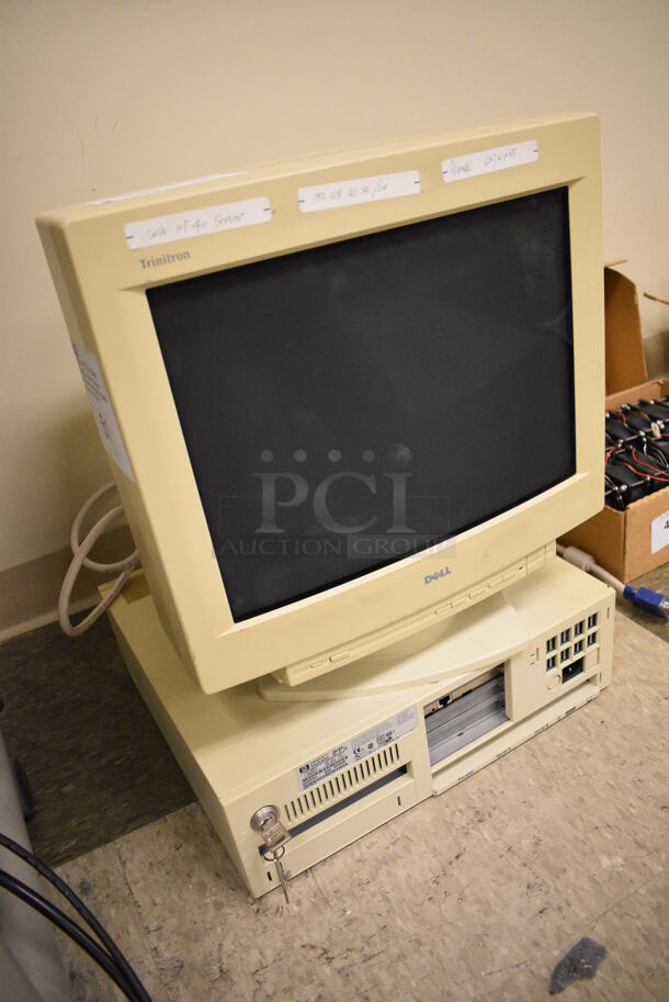 Dell Trinitron 16" Computer Monitor on Hewlett Packard Vectra Computer Tower. 17x17x21.5. (Midtown 2: Room 105) - Image 6 of 7