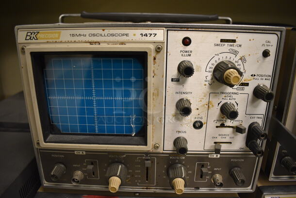 2 BK Precision Metal 15MHz Oscilloscopes; Model 1477 and 1472C. 110-120/220-240 Volts. 11x16x8. 2 Times Your Bid! (Midtown 2: Room 105) - Image 4 of 8