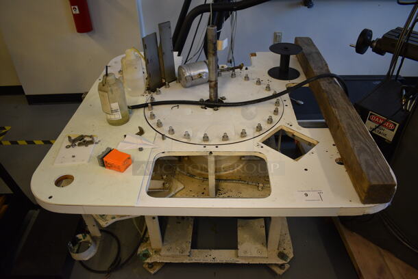 Commercial Table w/ Moving Part and Power Box on Commercial Casters. 48x48x43 (Midtown 1: Room 122) - Image 1 of 9