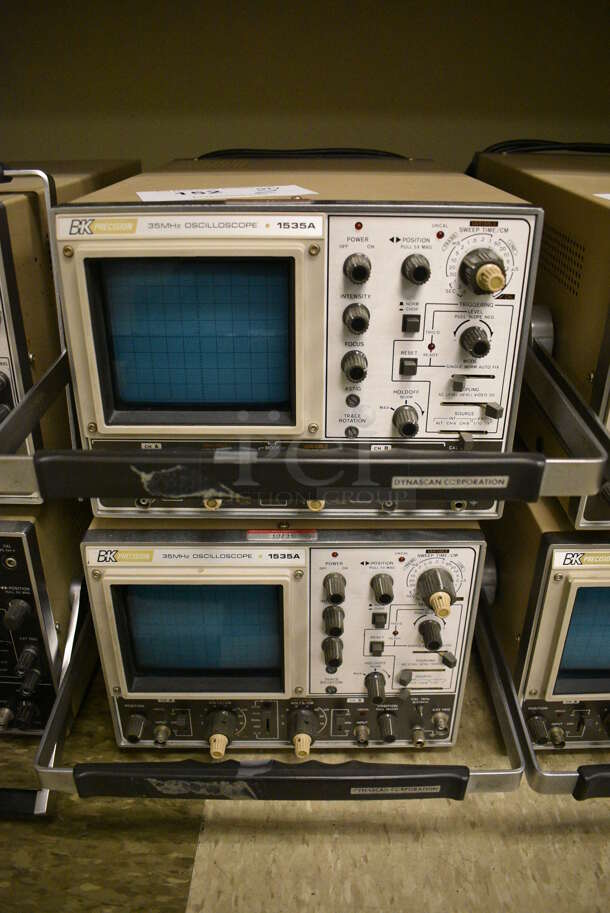 2 BK Precision Model 1535A Metal 35MHz Oscilloscopes. 110-120/220-240 Volts. 11x16x8. 2 Times Your Bid! (Midtown 2: Room 105)