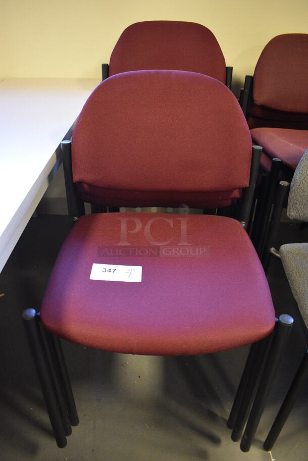 7 Maroon Stackable Chairs. 20x18x32. 7 Times Your Bid! (Midtown 2: Room 130) - Image 1 of 3