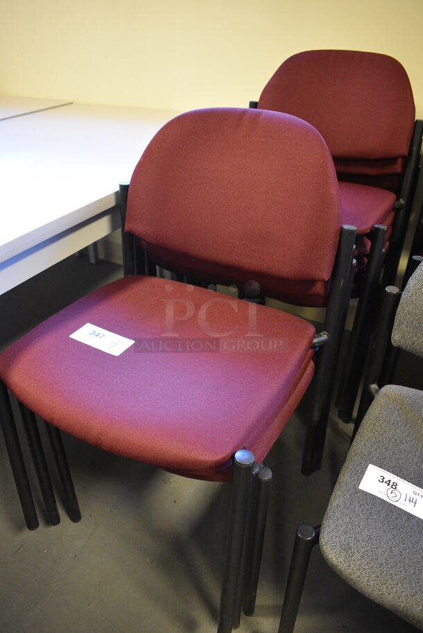 7 Maroon Stackable Chairs. 20x18x32. 7 Times Your Bid! (Midtown 2: Room 130) - Image 2 of 3