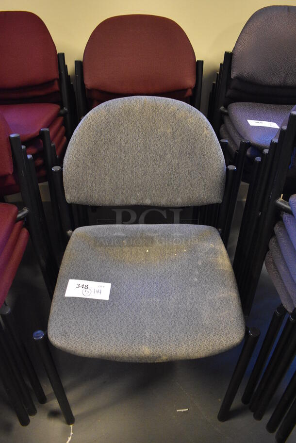 5 Stackable Chairs; 1 Gray and 4 Maroon. 20x18x32. 5 Times Your Bid! (Midtown 2: Room 130)