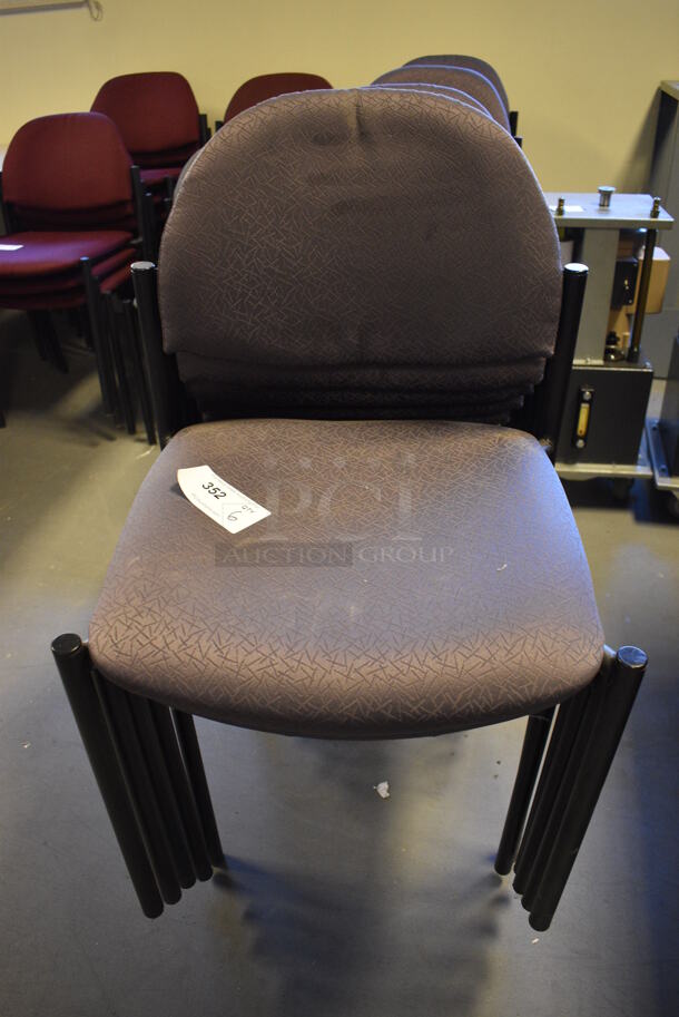 6 Purple Stackable Chairs. Stock Picture Used. 20x18x32. 6 Times Your Bid! (Midtown 2: Room 130)
