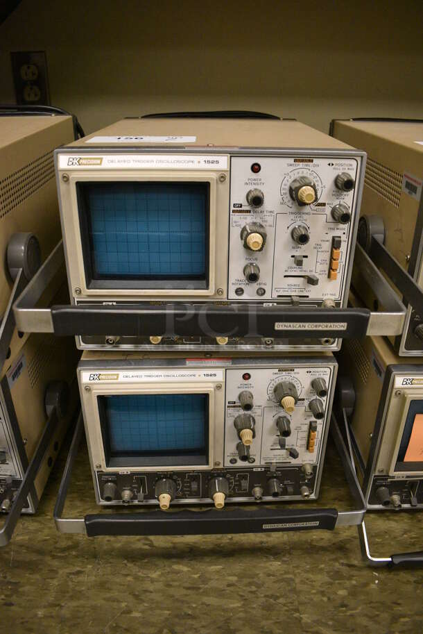 2 BK Precision Model 1525 Delayed Trigger Oscilloscopes. 110-120/220-240 Volts. 11x16x8. 2 Times Your Bid! (Midtown 2: Room 105)