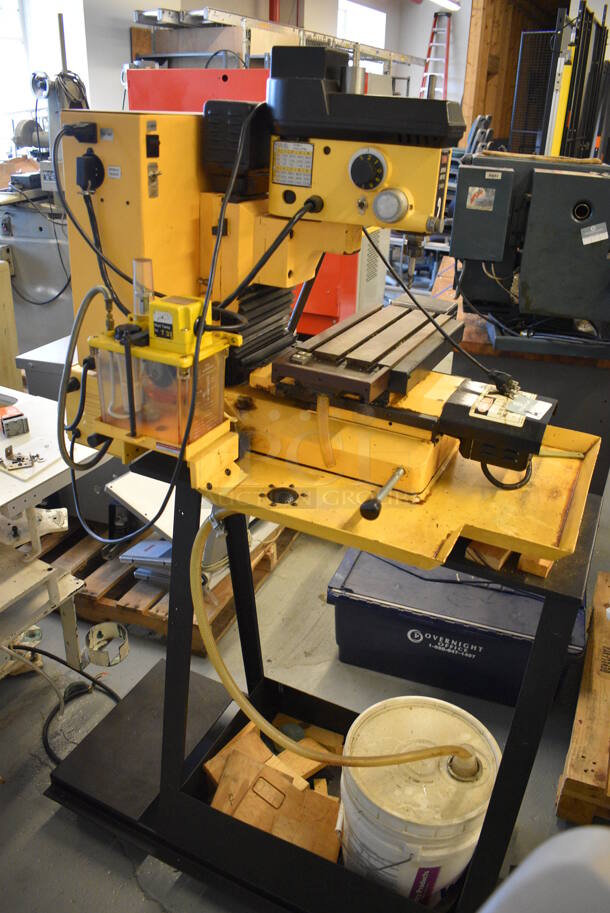 WOW! Dyna Myte Model 2400 Metal Commercial Countertop Vertical Milling Machine on Metal Cart w/ Additional Pieces. 30x34x28, Cart: 22x50x55 (Midtown 1: Room 122) - Image 8 of 12