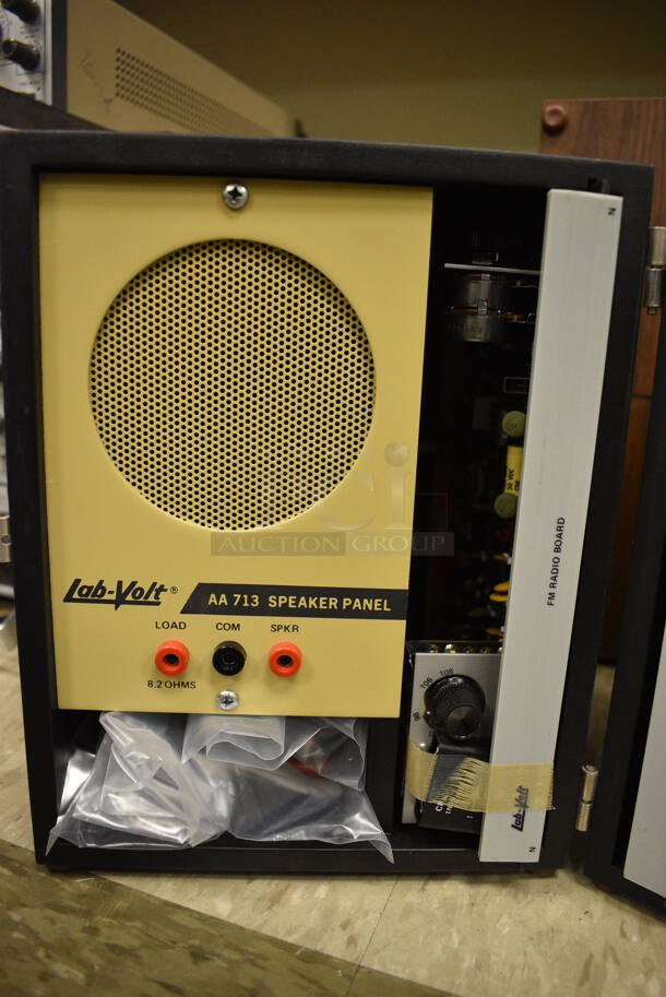 2 Wood Pattern Cases w/ Lab-Volt AA713 Speaker Panels. Each Case Has 2 Speakers. 8x10x14. 2 Times Your Bid! (Midtown 2: Room 105) - Image 3 of 5