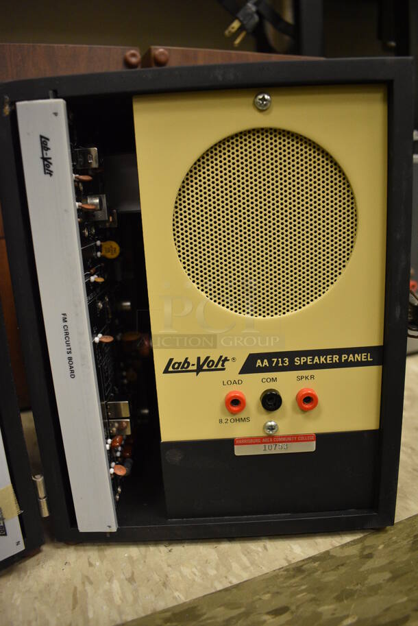 2 Wood Pattern Cases w/ Lab-Volt AA713 Speaker Panels. Each Case Has 2 Speakers. 8x10x14. 2 Times Your Bid! (Midtown 2: Room 105) - Image 4 of 5