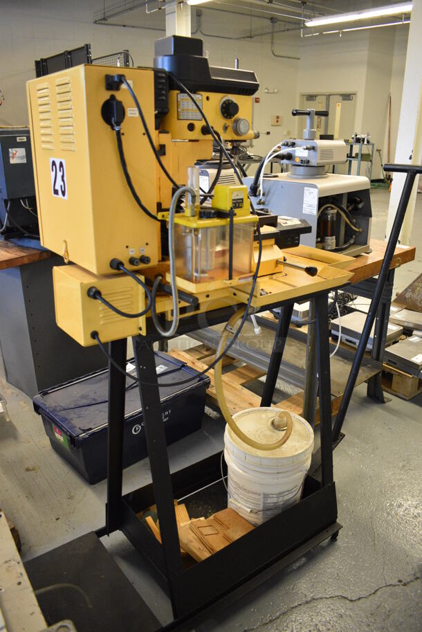 WOW! Dyna Myte Model 2400 Metal Commercial Countertop Vertical Milling Machine on Metal Cart w/ Additional Pieces. 30x34x28, Cart: 22x50x55 (Midtown 1: Room 122) - Image 11 of 12