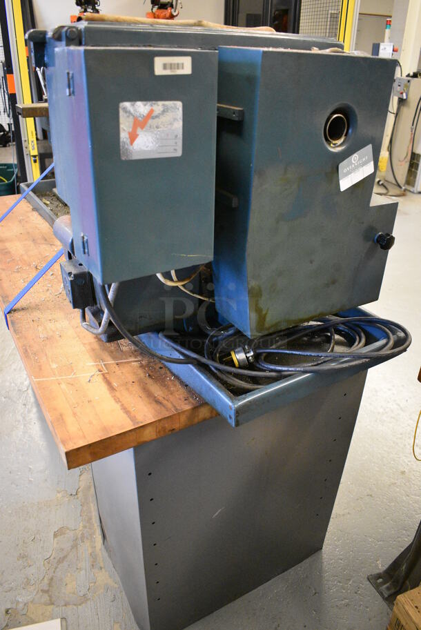 Enco 1102033 Metal Commercial Countertop Lathe on Metal Desk w/ Butcher Block Desktop. 64x27x24. Desk: 60x30x34 (Midtown 1: Room 122) - Image 9 of 12