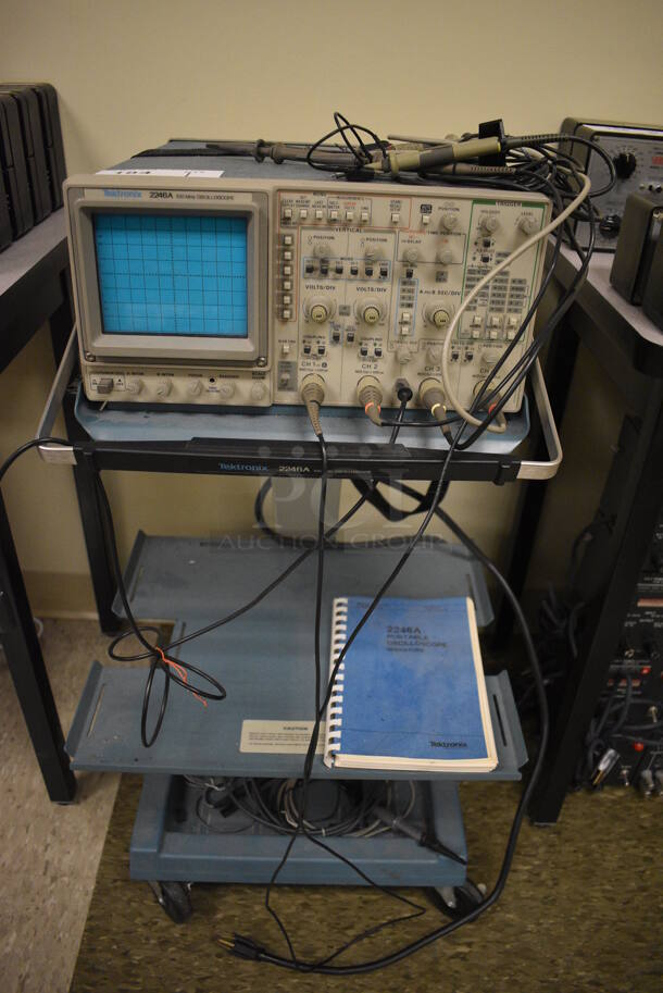 Tektronix Model 2246 100 MHz Oscilloscope on Cart w/ Commercial Casters. 17x25x35. (Midtown 2: Room 105) - Image 1 of 11