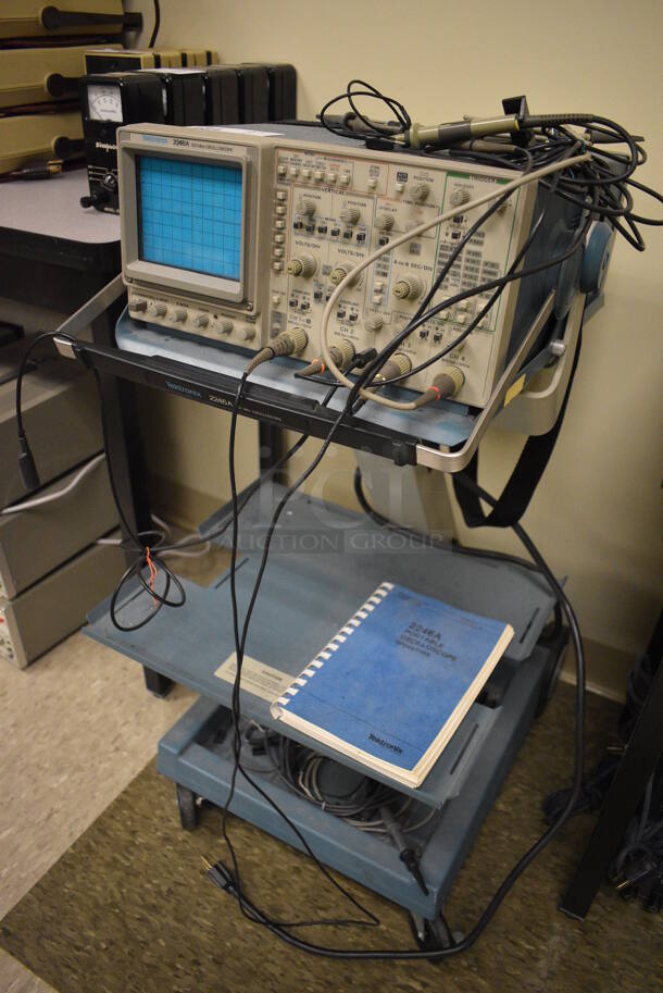 Tektronix Model 2246 100 MHz Oscilloscope on Cart w/ Commercial Casters. 17x25x35. (Midtown 2: Room 105) - Image 2 of 11