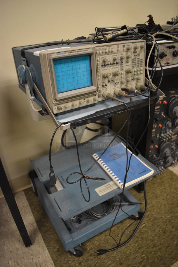 Tektronix Model 2246 100 MHz Oscilloscope on Cart w/ Commercial Casters. 17x25x35. (Midtown 2: Room 105) - Image 3 of 11