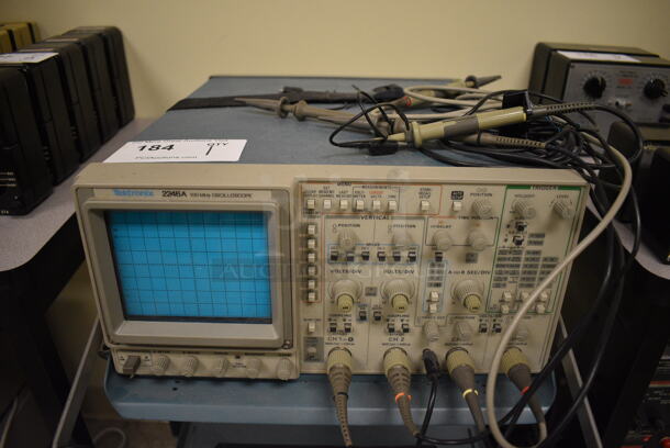 Tektronix Model 2246 100 MHz Oscilloscope on Cart w/ Commercial Casters. 17x25x35. (Midtown 2: Room 105) - Image 4 of 11