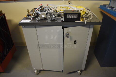 Lab-Volt Metal Commercial Training System Cart w/ Contents on Commercial Casters. 35x28x37. (Midtown 2: Room 130)