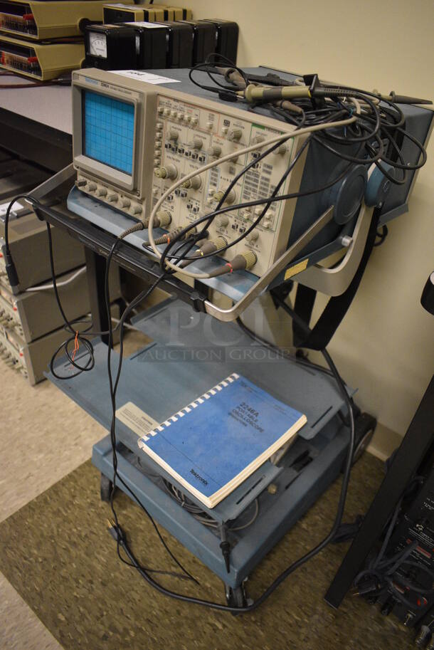 Tektronix Model 2246 100 MHz Oscilloscope on Cart w/ Commercial Casters. 17x25x35. (Midtown 2: Room 105) - Image 9 of 11