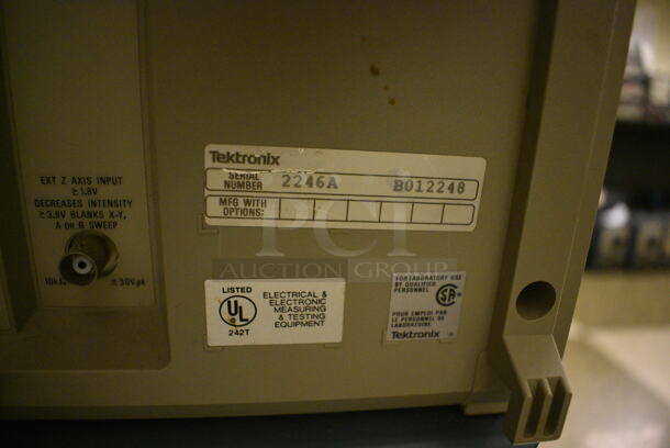Tektronix Model 2246 100 MHz Oscilloscope on Cart w/ Commercial Casters. 17x25x35. (Midtown 2: Room 105) - Image 10 of 11