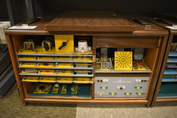 Wood Pattern Box w/ Various Items Including Model TM9 Peaking Transformer. 7x13x11. (Midtown 2: Room 105)