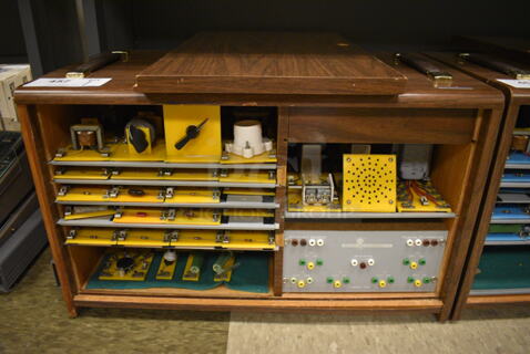 Wood Pattern Box w/ Various Items Including Model TM9 Peaking Transformer. 7x13x11. (Midtown 2: Room 105)