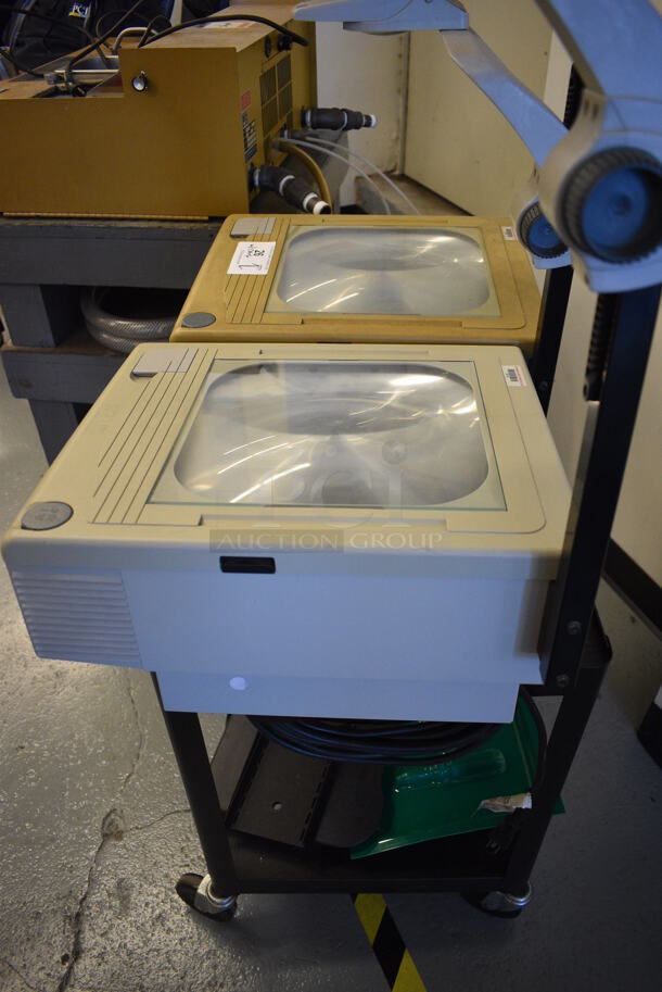 ALL ONE MONEY! Lot of 2 Countertop Projectors and Black 2 Tier Metal AV Cart on Commercial Casters! 15x17x24. Cart 19x25x26 (Midtown 1: Room 122) - Image 5 of 6