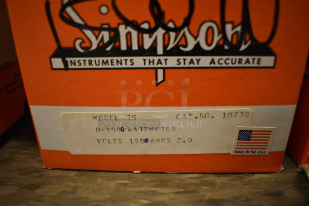 ALL ONE MONEY! Lot of BRAND NEW IN BOX Simpson Units; Nine Amerpes Meter, One Wattmeter, Two Galvanometer and Two Wattmeter. (Midtown 2: Room 105) - Image 5 of 10