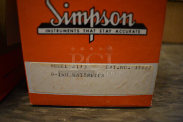 ALL ONE MONEY! Lot of BRAND NEW IN BOX Simpson Units; Nine Amerpes Meter, One Wattmeter, Two Galvanometer and Two Wattmeter. (Midtown 2: Room 105) - Image 9 of 10