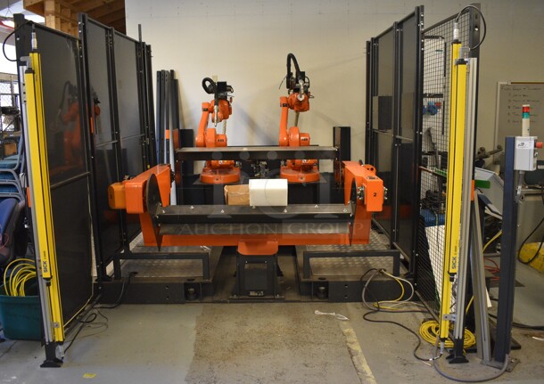 AMAZING! ABB Flex Arc R Metal Commercial Arc Welding Cell w/ 2 ABB IRB 1600 Metal Welding Robots, 2 Miller Axcess 300-DI Welders and Controller. BUYER MUST REMOVE - Winning bidder must schedule a pick up appointment between 5/3/21 - 5/7/21 to pick up this item and work with PCI to complete the necessary COVID approval process. 110x135x100 (Midtown 1: Room 122) - Image 1 of 12