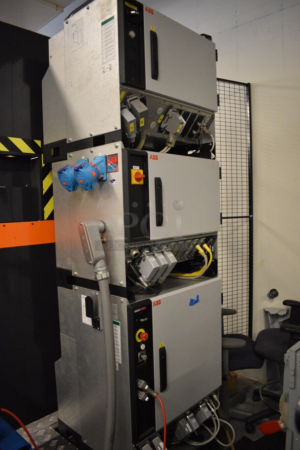 AMAZING! ABB Flex Arc R Metal Commercial Arc Welding Cell w/ 2 ABB IRB 1600 Metal Welding Robots, 2 Miller Axcess 300-DI Welders and Controller. BUYER MUST REMOVE - Winning bidder must schedule a pick up appointment between 5/3/21 - 5/7/21 to pick up this item and work with PCI to complete the necessary COVID approval process. 110x135x100 (Midtown 1: Room 122) - Image 6 of 12