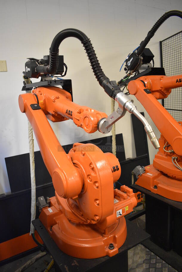 AMAZING! ABB Flex Arc R Metal Commercial Arc Welding Cell w/ 2 ABB IRB 1600 Metal Welding Robots, 2 Miller Axcess 300-DI Welders and Controller. BUYER MUST REMOVE - Winning bidder must schedule a pick up appointment between 5/3/21 - 5/7/21 to pick up this item and work with PCI to complete the necessary COVID approval process. 110x135x100 (Midtown 1: Room 122) - Image 12 of 12