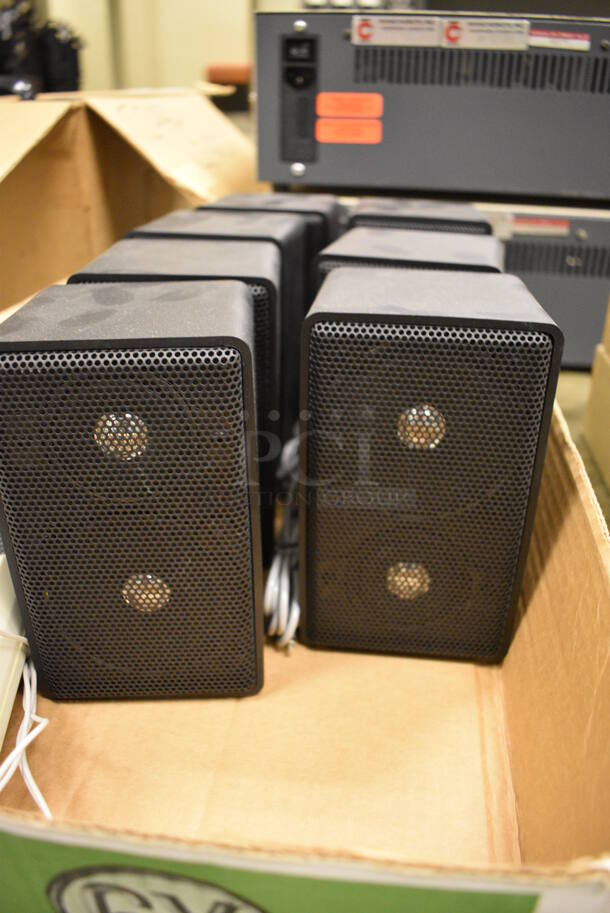 ALL ONE MONEY! Lot of 2 PA Speakers and 7 Black Speakers! 4x3x4.5, 3.5x3.5x5.5. (Midtown 2: Room 105) - Image 4 of 5
