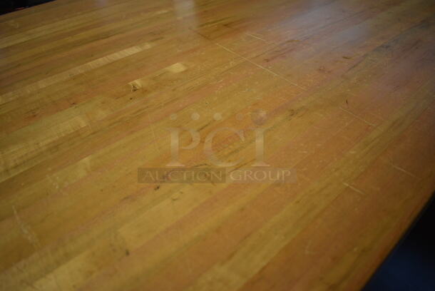 Table w/ Butcher Block Tabletop and Metal Right Side 3 Drawer Filing Cabinet. 96x30x36. (Midtown 2: Room 130) - Image 3 of 7