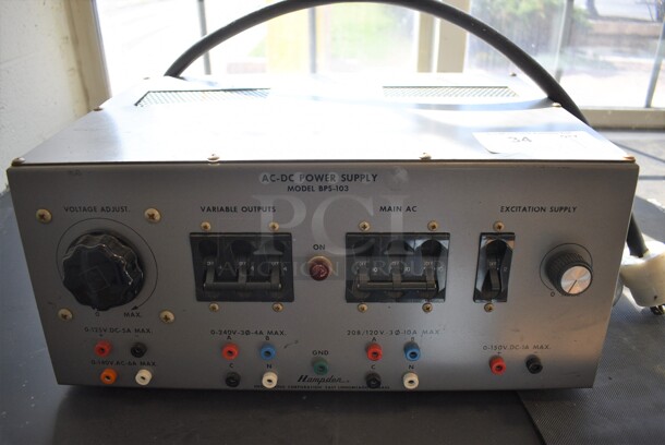 Hampden Model BPS-103 Metal Countertop AC-DC Power Supply. 23x14x8.5 (Midtown 1: Room 122)