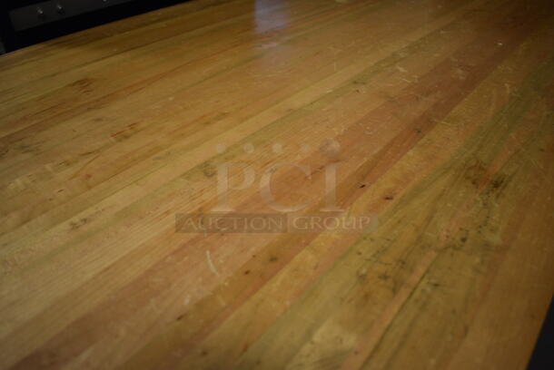Table w/ Butcher Block Tabletop and Metal Right Side 3 Drawer Filing Cabinet. 96x30x36. (Midtown 2: Room 130) - Image 3 of 8