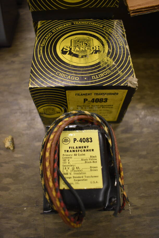 7 Metal P-4083 Filament Transformer. 3.5x3.5x3.5. 7 Times Your Bid! (Midtown 2: Room 105)