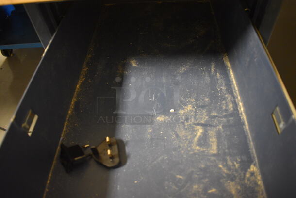 Table w/ Butcher Block Tabletop and Metal Right Side 3 Drawer Filing Cabinet. 96x30x36. (Midtown 2: Room 130) - Image 5 of 8