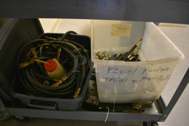 ALL ONE MONEY! Metal 2 Tier Cart Full of Various Parts and Pieces on Commercial Casters. 39x25x32. (Midtown 2: Room 130) - Image 3 of 6
