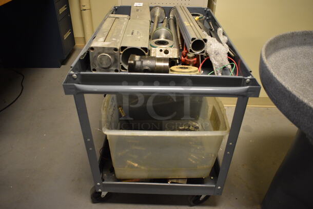 ALL ONE MONEY! Metal 2 Tier Cart Full of Various Parts and Pieces on Commercial Casters. 39x25x32. (Midtown 2: Room 130) - Image 4 of 6