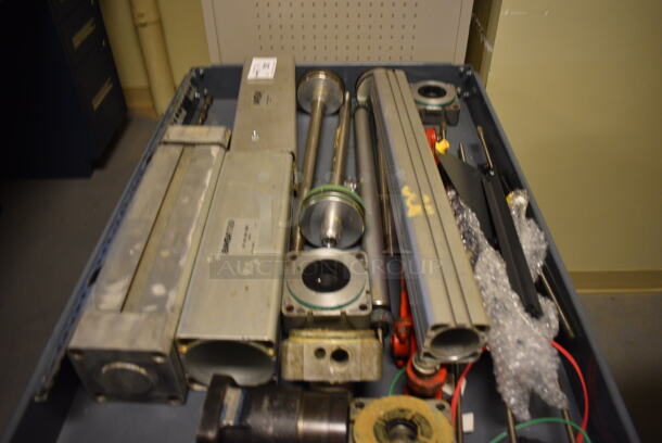 ALL ONE MONEY! Metal 2 Tier Cart Full of Various Parts and Pieces on Commercial Casters. 39x25x32. (Midtown 2: Room 130) - Image 5 of 6