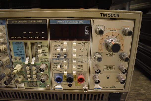 2 Tektronix Model TM5006 Unit w/ SC502 15MHz Oscilloscope, Function Generator, Universal Counter Timer, DM 502A Autoranging DMM. Comes w/ Extra SC502 15MHz Oscilloscope. 17x19x6. 2 Times Your Bid! (Midtown 2: Room 105) - Image 4 of 8