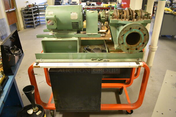 Green Metal Commercial Countertop Unit w/ Baldor Motor. 53x23x24. Cart 52x30x35. (Midtown 2: Room 130) - Image 1 of 5