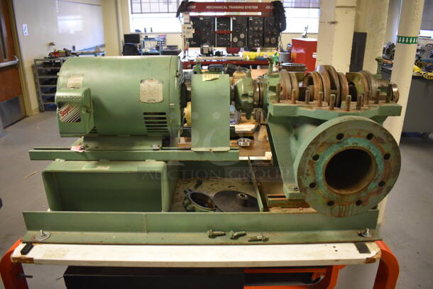 Green Metal Commercial Countertop Unit w/ Baldor Motor. 53x23x24. Cart 52x30x35. (Midtown 2: Room 130) - Image 2 of 5