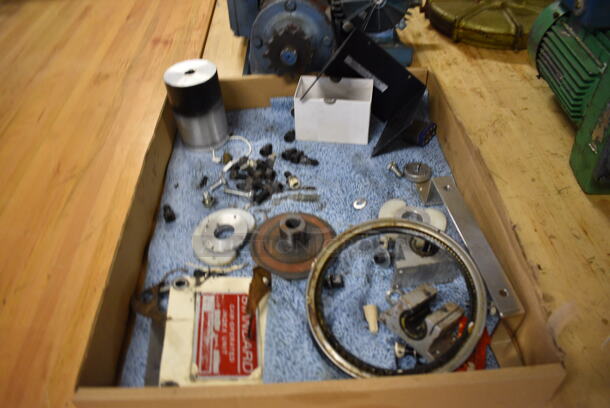 ALL ONE MONEY! Lot of Various Metal Parts on Metal Table w/ Butcher Block Tabletop! 72x30x36. (Midtown 2: Room 130) - Image 2 of 5
