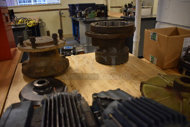 ALL ONE MONEY! Lot of Various Metal Parts on Metal Table w/ Butcher Block Tabletop! 72x30x36. (Midtown 2: Room 130) - Image 5 of 5