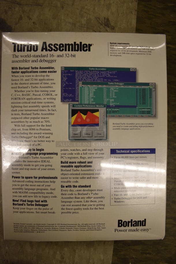 4 BRAND NEW IN BOX! Borland Turbo Assembler. 7.5x3.5x9.5. 4 Times Your Bid! (Midtown 2: Room 105) - Image 6 of 6