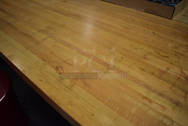 Table w/ Butcher Block Tabletop and Metal Right Side 3 Drawer Filing Cabinet. 96x30x36. (Midtown 2: Room 130) - Image 7 of 7