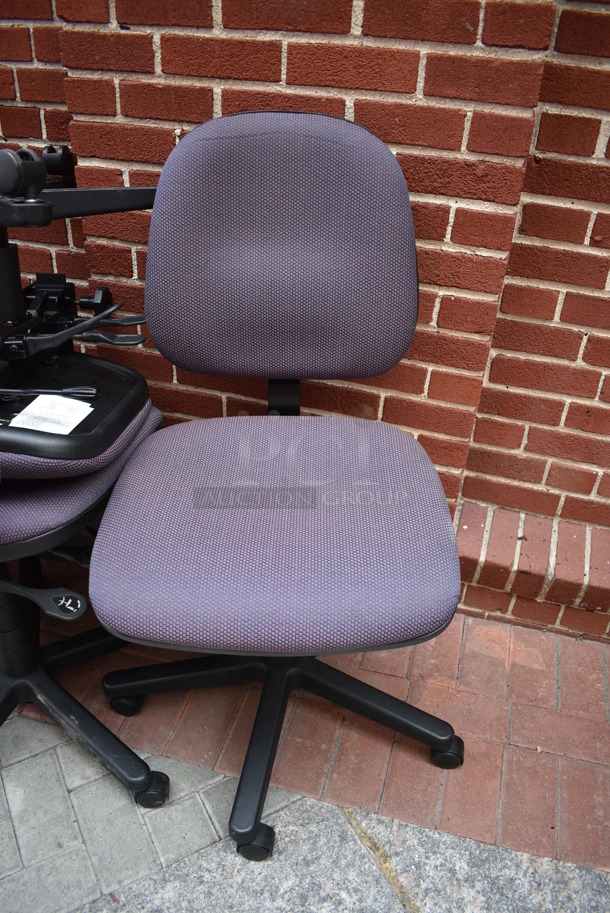 8 Purple Office Chairs on Casters. 19x24x40. 8 Times Your Bid! (Midtown 2: Atrium)