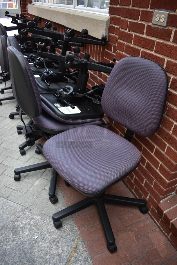 8 Purple Office Chairs on Casters. 19x24x40. 8 Times Your Bid! (Midtown 2: Atrium) - Image 2 of 5